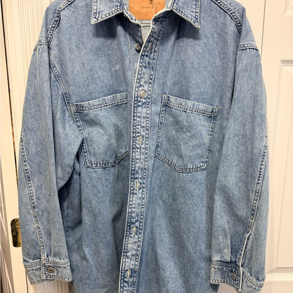 Guess Light Blue Denim Shirt Jacket